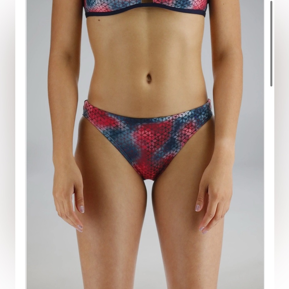 TYR Women's Pink and Blue Swim Bottom